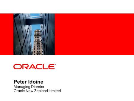 Peter Idoine Managing Director Oracle New Zealand Limited.