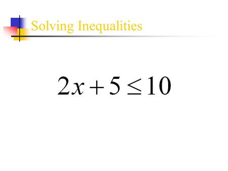 Solving Inequalities. ● Solving inequalities follows the same procedures as solving equations. ● There are a few special things to consider with inequalities: