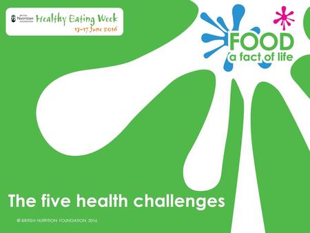 © BRITISH NUTRITION FOUNDATION 2016 The five health challenges.