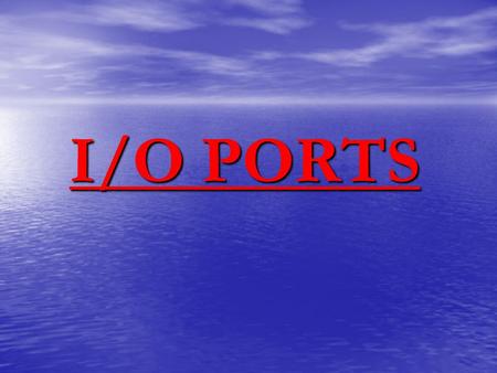 I/O PORTS. General purpose I/O pins can be considered the simplest of peripherals. They allow the PICmicro™ to monitor and control other devices. To add.