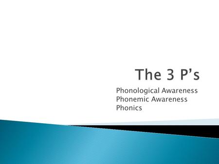 Phonological Awareness Phonemic Awareness Phonics.
