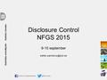 Disclosure Control NFGS 2015 9-10 september