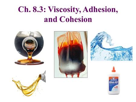 Ch. 8.3: Viscosity, Adhesion, and Cohesion