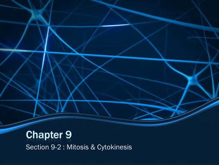Section 9-2 : Mitosis & Cytokinesis. Essential Questions What are the events of each stage of mitosis? What is the process of cytokinesis?