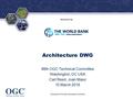 ® Sponsored by Architecture DWG 98th OGC Technical Committee Washington, DC USA Carl Reed, Joan Maso 10 March 2016 Copyright © 2016 Open Geospatial Consortium.
