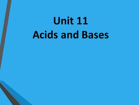 Unit 11 Acids and Bases. ACIDS Any substance that generates a hydrogen ion (H + ) when dissolved in water The pH of an acid ranges from 0-6; 0 is the.