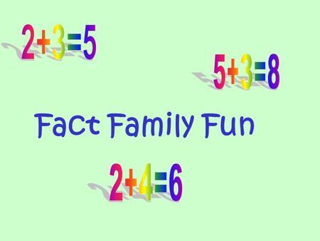 Fact Family Fun Do you know what a fact family is? A fact family is a bunch of numbers that all work together…
