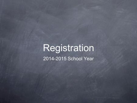 Registration 2014-2015 School Year. Registration Events Friday, February 28 th : Homeroom— Go over credit requirements, transcripts, new course offerings,