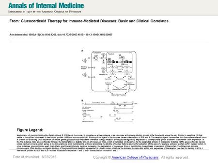 Date of download: 6/23/2016 From: Glucocorticoid Therapy for Immune-Mediated Diseases: Basic and Clinical Correlates Ann Intern Med. 1993;119(12):1198-1208.