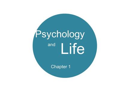 Psychology and Life Chapter 1. Definitions The Goals of Psychology Perspectives on Psychology The Evolution of Modern Psychology What Psychologist do.