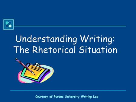 Courtesy of Purdue University Writing Lab Understanding Writing: The Rhetorical Situation.