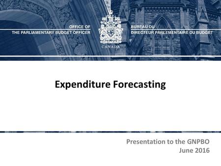 Expenditure Forecasting Presentation to the GNPBO June 2016.