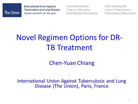 Novel Regimen Options for DR-TB Treatment