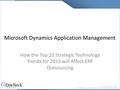 Microsoft Dynamics Application Management How the Top 10 Strategic Technology Trends for 2013 will Affect ERP Outsourcing