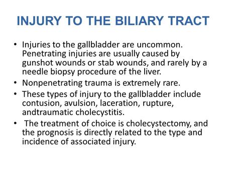 INJURY TO THE BILIARY TRACT