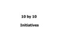 10 by 10 Initiatives. 10% by 2010 Achieve a 10% increase in the use of “alternative transportation modes” by the year 2010. Stepped approach: Convert.