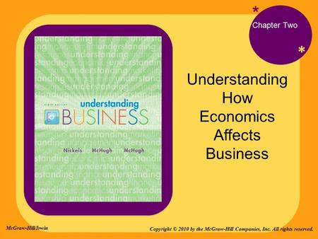 * * Understanding How Economics Affects Business * Chapter Two Copyright © 2010 by the McGraw-Hill Companies, Inc. All rights reserved. McGraw-Hill/Irwin.