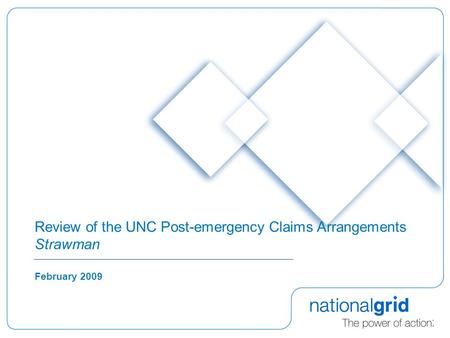 Review of the UNC Post-emergency Claims Arrangements Strawman February 2009.