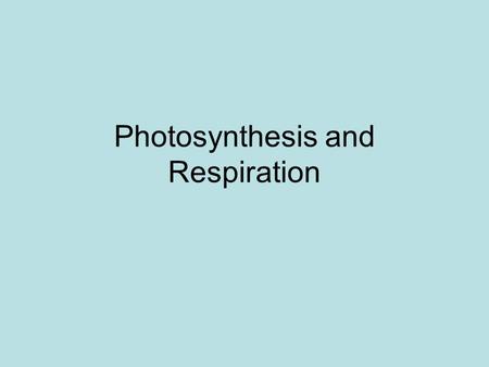 Photosynthesis and Respiration. Energy and ATP ATP –Adenosine triphosphate –Adenine, 5-carbon sugar, 3 phosphate groups ADP –Adenosine diphosphate –Adenine,