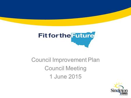 Council Improvement Plan Council Meeting 1 June 2015 1.