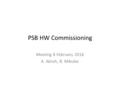 PSB HW Commissioning Meeting 8 February 2016 A. Akroh, B. Mikulec.