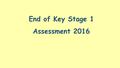 End of Key Stage 1 Assessment 2016. English SPAG - Spelling Paper Grammar and Punctuation Reading Papers – Paper 1 – integrated reading and questions.