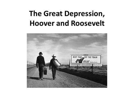 The Great Depression, Hoover and Roosevelt. First Up- What was the Dust Bowl? Was it the first college bowl game- sponsored by Pledge? Nope.