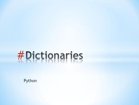 Dictionaries Python.