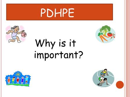 Why is it important? PDHPE. W HAT IS THE MOST IMPORTANT THING IN YOUR LIFE ? Is it your friends? Or your dog? Or your favourite TV show?