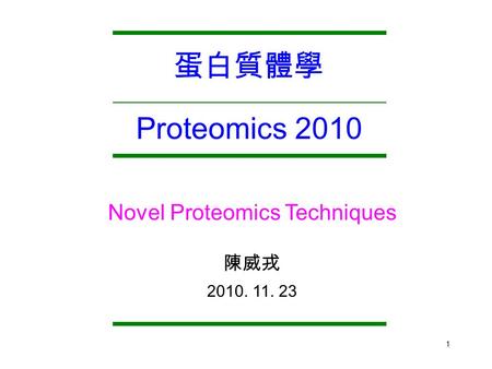 Novel Proteomics Techniques