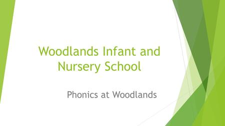 Woodlands Infant and Nursery School Phonics at Woodlands.
