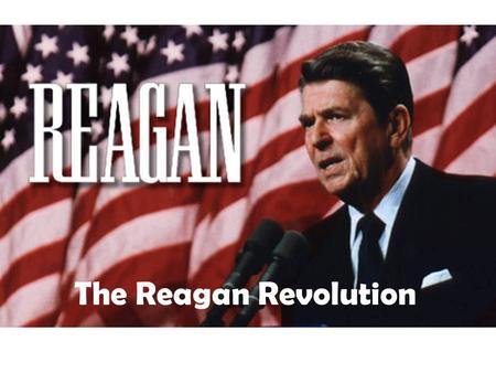 The Reagan Revolution. Background on Ronald Reagan Ronald Reagan was an actor who worked for various studios in Hollywood. In 1947, Reagan was elected.