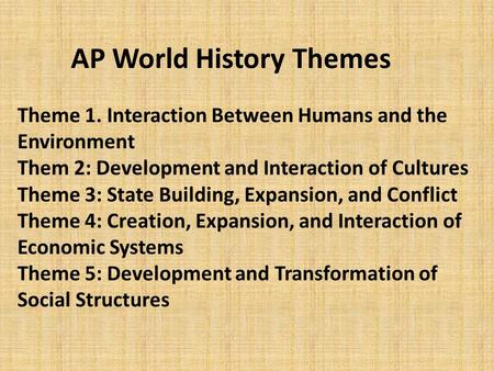 AP World History Themes