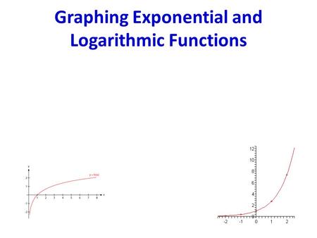 Graphing Exponential and Logarithmic Functions. Objective I can graph exponential functions using a graphing utility and identify asymptotes, intercepts,