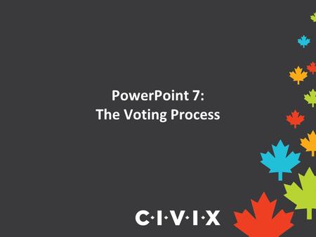 PowerPoint 7: The Voting Process. How to become a candidate How does a person become a candidate? First, he or she has to be nominated (or chosen) by.