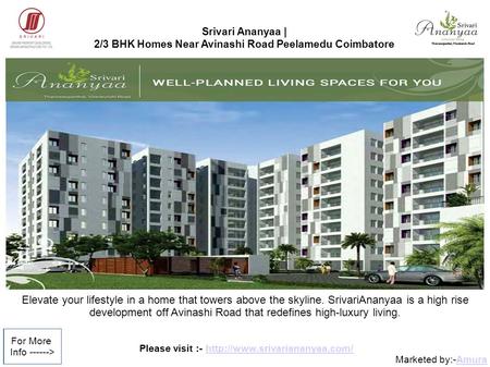 Please visit :-  Marketed by:-AmuraAmura For More Info ------> Srivari Ananyaa | 2/3 BHK Homes.