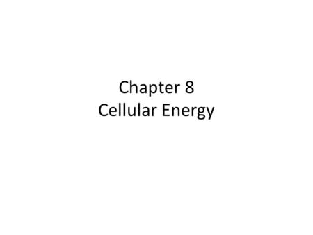 Chapter 8 Cellular Energy. 8.1 Vocabulary Energy Thermodynamics Autotroph Heterotroph Metabolism Photosynthesis Cellular Respiration Adenosine Triphosphate.
