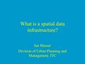 What is a spatial data infrastructure? Ian Masser Division of Urban Planning and Management, ITC.