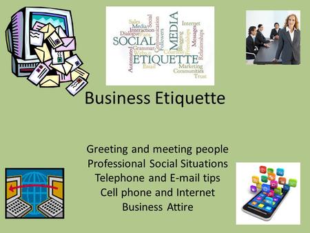 Business Etiquette Greeting and meeting people