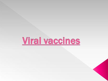Viral vaccines  .