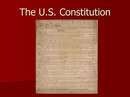 The U.S. Constitution. Background Articles of Confederation  Annapolis Convention (trade disputes)  Shays’ Rebellion Articles of Confederation  Annapolis.