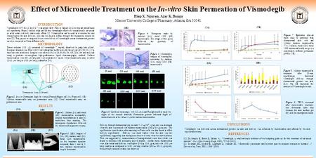 Effect of Microneedle Treatment on the In-vitro Skin Permeation of Vismodegib Mercer University College of Pharmacy, Atlanta, GA 30341 Hiep X. Nguyen,