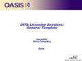 Adoption Technical Committee DITA Listening Sessions: General Template Location Host Company Date.