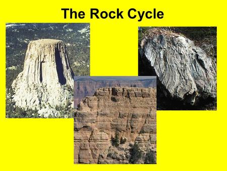 The Rock Cycle. Meta- morphic Rocks Sedi- mentary Rocks Igneous Rocks MAGMA SEDIMENTS.