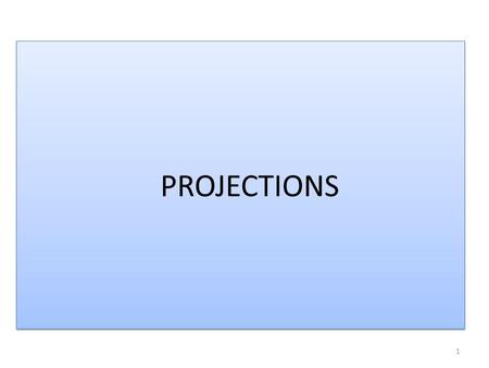 PROJECTIONS PROJECTIONS 1. Transform 3D objects on to a 2D plane using projections 2 types of projections Perspective Parallel In parallel projection,