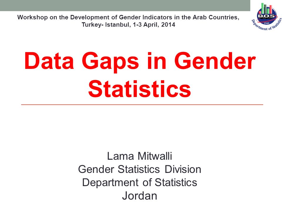 Lama Mitwalli Gender Statistics Division Department of Statistics Jordan  Data Gaps in Gender Statistics Workshop on the Development of Gender  Indicators. - ppt download