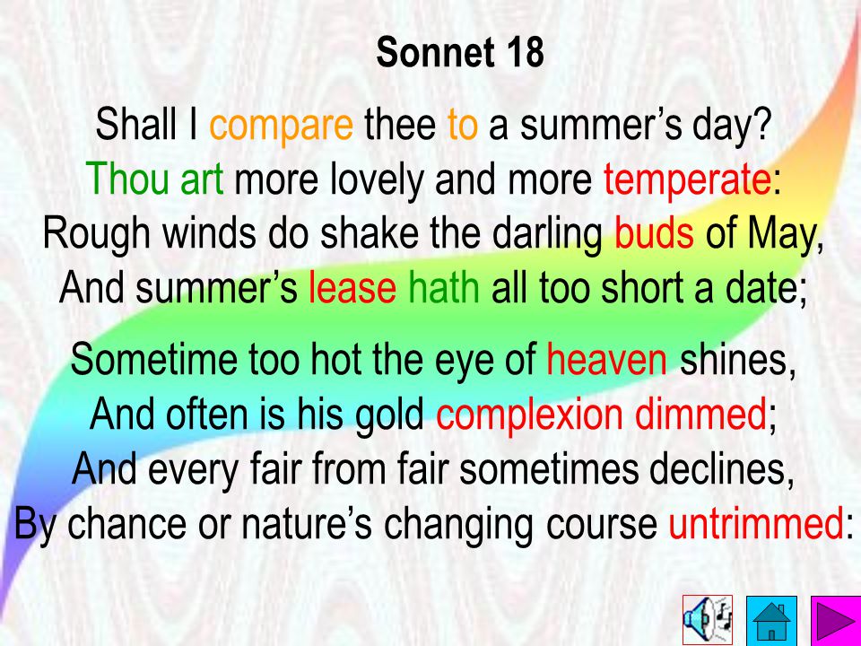 who is the speaker in sonnet 18
