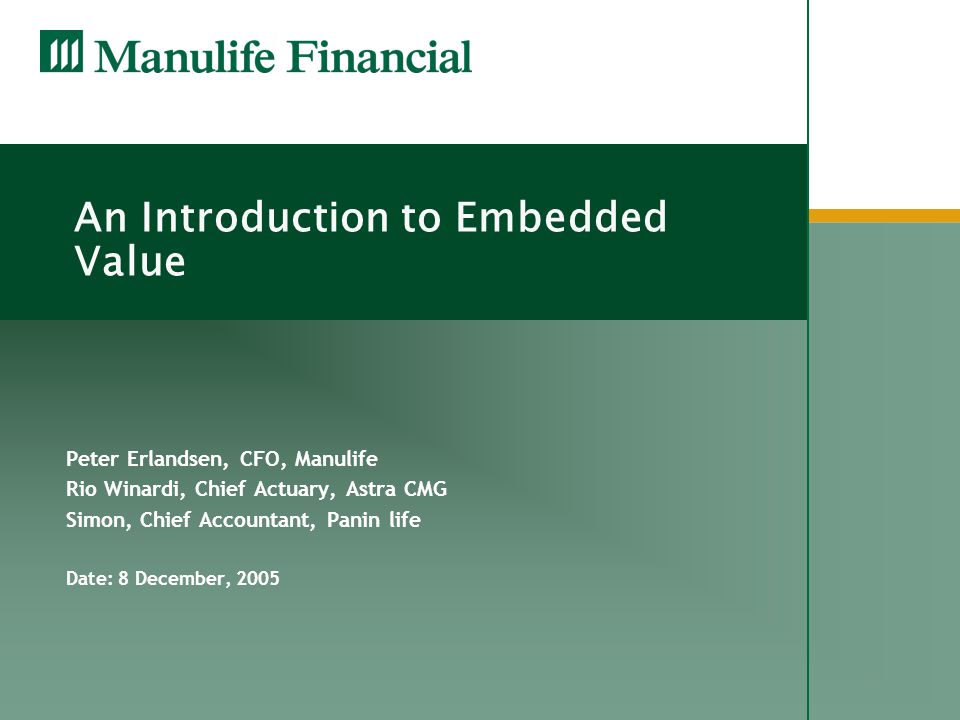 An Introduction to Embedded Value - ppt video online download