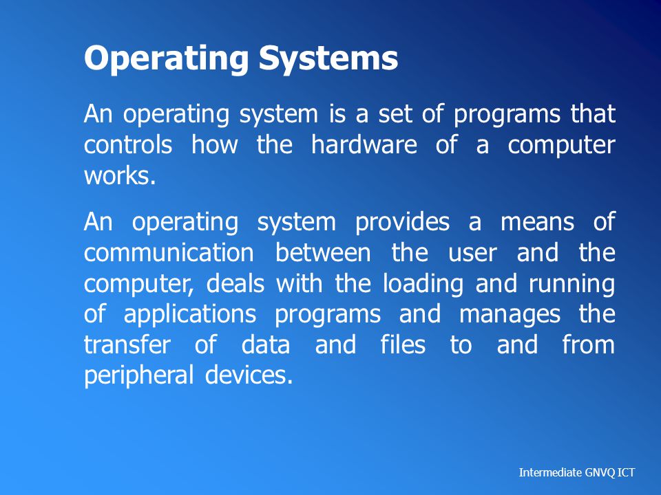 Operating Systems An operating system is a set of programs that controls  how the hardware of a computer works. An operating system provides a means  of. - ppt download