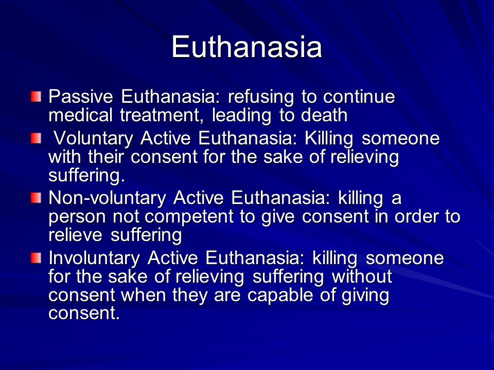 passive euthanasia both voluntary and nonvoluntary is
